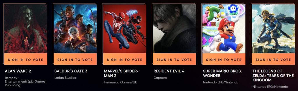 TGA2023全提名名单公布:谁是你心目中的年度游戏!插图 TGA2023全提名名单公布:谁是你心目中的年度游戏!插图