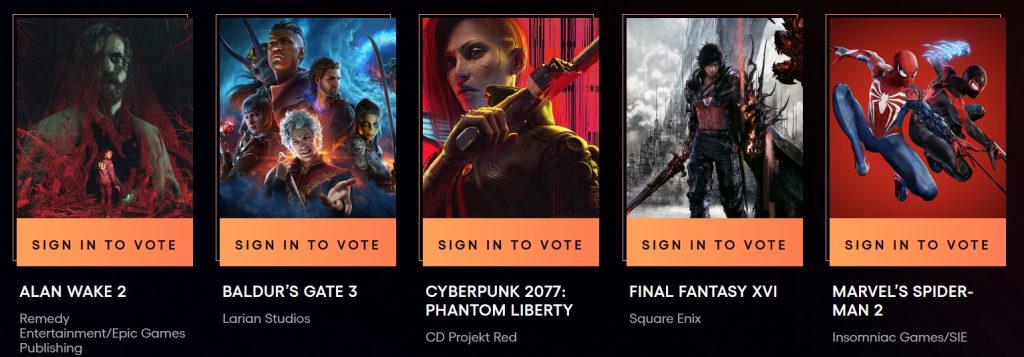 TGA2023全提名名单公布:谁是你心目中的年度游戏!插图2 TGA2023全提名名单公布:谁是你心目中的年度游戏!插图2