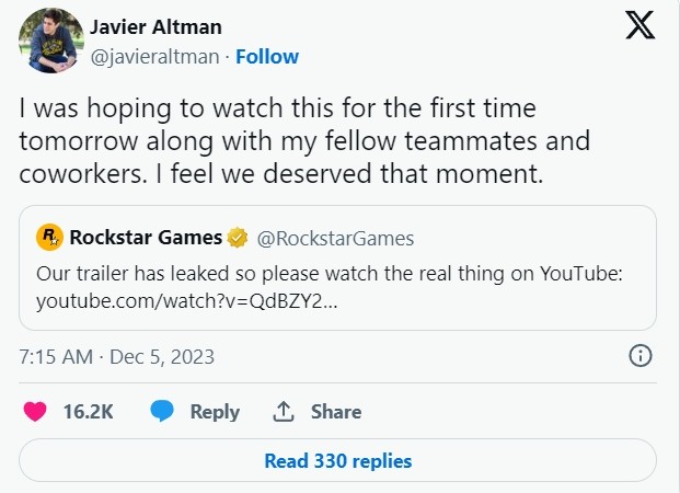 《GTA6》预告泄露 R星提前公开首个预告片，本体于2025年发售插图1