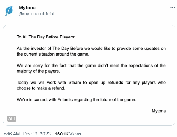 《浩劫前夕》开发商突然倒闭,发行商:将为所有玩家退款!插图4 《浩劫前夕》开发商突然倒闭,发行商:将为所有玩家退款!插图4